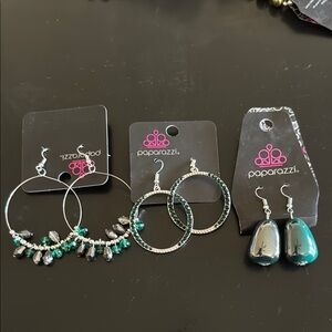 Paparazzi Silver and Green Earrings Collection